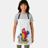 Papagei als Fußballspieler mit Fußball Schürze (Insitu)