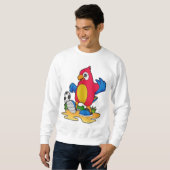 Papagei als Fußballspieler mit Fußball Sweatshirt (Vorne ganz)