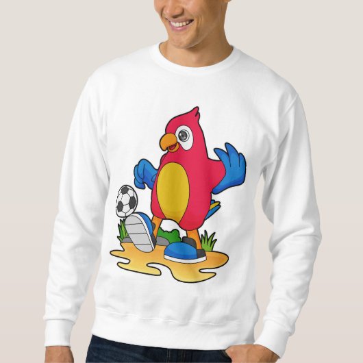 Papagei als Fußballspieler mit Fußball Sweatshirt (Vorderseite)