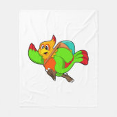 Papagei als Hiker mit Rucksack Fleecedecke (Vorderseite)