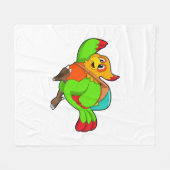 Papagei als Hiker mit Rucksack Fleecedecke (Vorderseite (Horizontal))