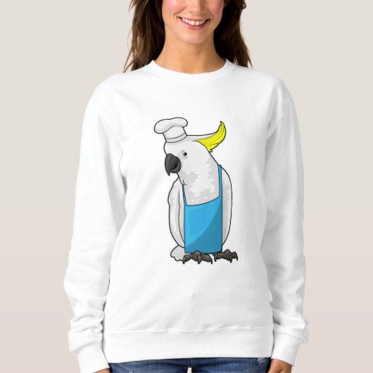Papagei als Koch mit Kochmütze Sweatshirt (Vorderseite)