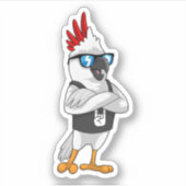 Papagei als Musiker mit Sonnenbrille Aufkleber (Vorderseite)