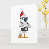 Papagei als Musiker mit Sonnenbrille Karte (Gelbe Blume)