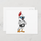 Papagei als Musiker mit Sonnenbrille Postkarte (Vorne/Hinten)