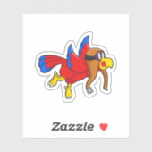 Papagei als Pilot Aufkleber (Blatt)