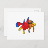 Papagei als Pilot Postkarte (Vorne/Hinten)