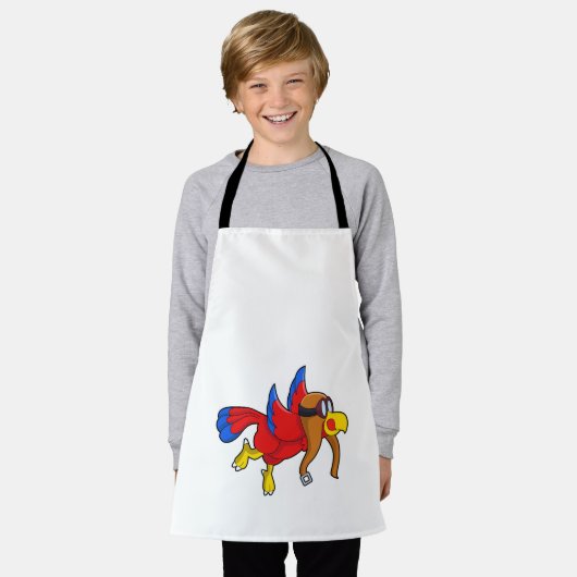 Papagei als Pilot Schürze (Getragen)