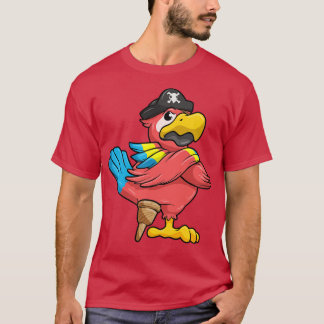 Papagei als Pirate mit Holzbein und Piratenhut 1 T-Shirt