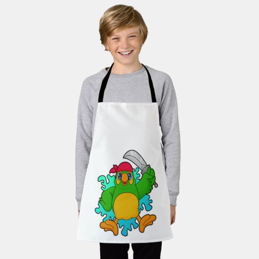 Papagei als Pirate mit Schwert Schürze (Getragen)