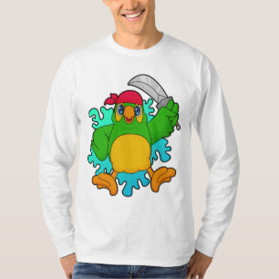 Papagei als Pirate mit Schwert T-Shirt