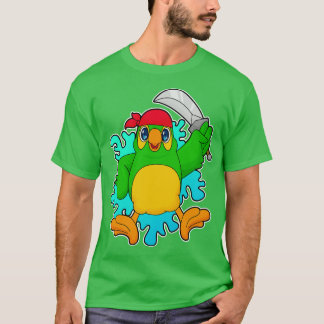 Papagei als Pirate mit Schwert T-Shirt
