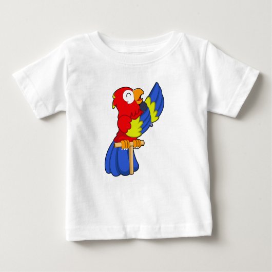 Papagei als Sänger mit Mikrofon Baby T-shirt (Vorderseite)