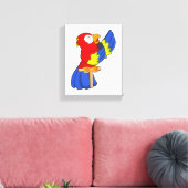Papagei als Sänger mit Mikrofon Leinwanddruck (Insitu (Wohnzimmer))