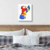 Papagei als Sänger mit Mikrofon Leinwanddruck (Insitu (Schlafzimmer))