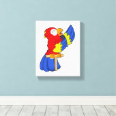 Papagei als Sänger mit Mikrofon Leinwanddruck (Insitu (Holzboden))