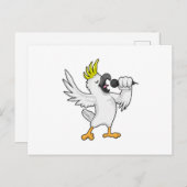 Papagei als Sänger mit Mikrofon Postkarte (Vorne/Hinten)