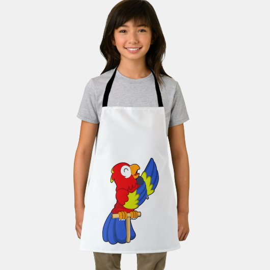 Papagei als Sänger mit Mikrofon Schürze (Insitu)