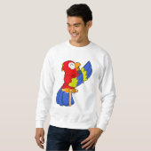 Papagei als Sänger mit Mikrofon Sweatshirt (Vorne ganz)