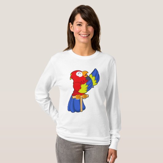 Papagei als Sänger mit Mikrofon T-Shirt (Vorne ganz)