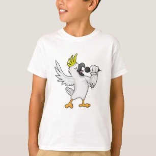 Papagei als Sänger mit Mikrofon T-Shirt
