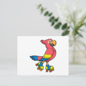 Papagei als Skater mit Roller-Skaten Postkarte (Stehend Vorderseite)