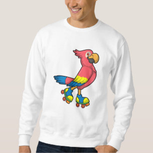 Papagei als Skater mit Roller-Skaten Sweatshirt