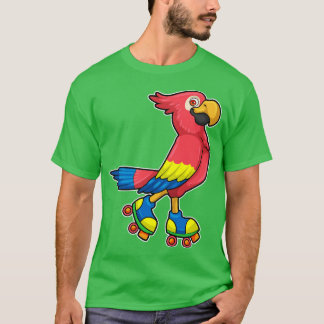 Papagei als Skater mit Roller-Skaten T-Shirt