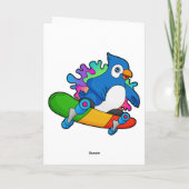 Papagei als Skater mit Skateboard Karte (Rückseite)