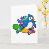 Papagei als Skater mit Skateboard Karte (Gelbe Blume)