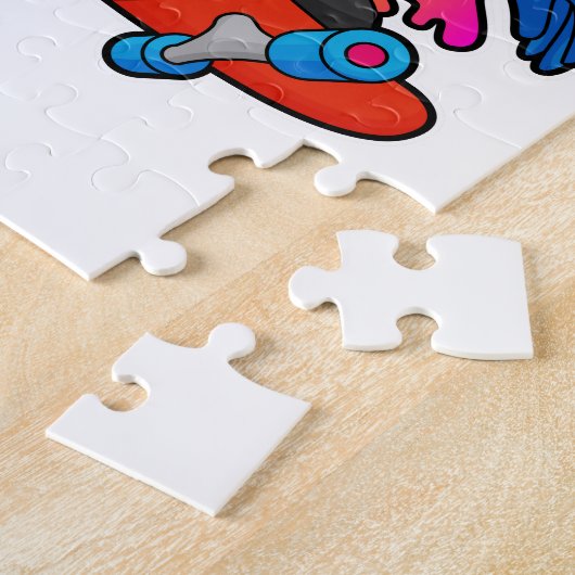Papagei als Skater mit Skateboard Puzzle (Seite)