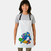 Papagei als Skater mit Skateboard Schürze (Insitu)