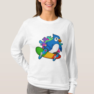 Papagei als Skater mit Skateboard T-Shirt