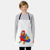 Papagei als Student mit Rucksack Schürze (Getragen)