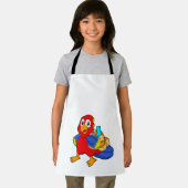 Papagei als Student mit Rucksack Schürze (Insitu)