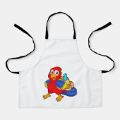 Papagei als Student mit Rucksack Schürze (Vorderseite)