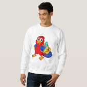 Papagei als Student mit Rucksack Sweatshirt (Vorne ganz)