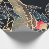 Papagei am Rande einer blühenden Rose Bush Geschenkpapier (Ecke)