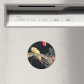 Papagei am Rande einer blühenden Rose Bush Magnet (In Situ (Geschirrspüler))