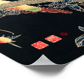 Papagei am Rande einer blühenden Rose Bush Poster (Ecke)