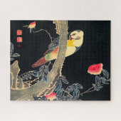 Papagei am Rande einer blühenden Rose Bush Puzzle (Horizontal)