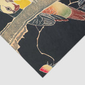 Papagei am Rande einer blühenden Rose Bush Seidenpapier (Ausschnitt)