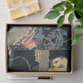 Papagei am Rande einer blühenden Rose Bush Seidenpapier (Geschenk)