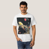 Papagei am Rande einer blühenden Rose Bush T-Shirt (Vorne ganz)