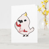 Papagei am Telefon mit Telefonhörer Karte (Gelbe Blume)