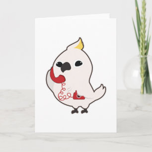 Papagei am Telefon mit Telefonhörer Karte