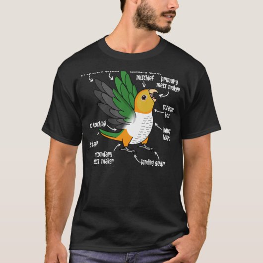 Papagei Anatomie I Weißbauchkaike T-Shirt (Vorderseite)