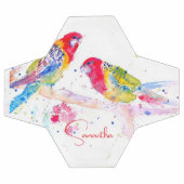 Papagei Art Aquarellmalerei Rot Blau Farbenfroh Fußball (Flach)