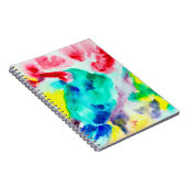 Papagei auf Baum, Vogel Abstrakt Bright Wasserfarb Notizblock (Rechte Seite)