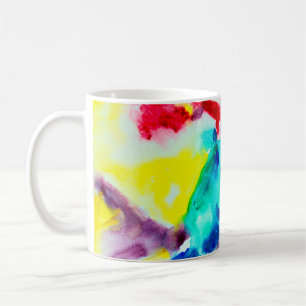 Papagei auf Baum, Vogel Abstrakte Helle Aquarellte Kaffeetasse